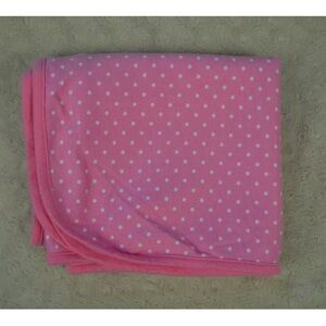 The Children's Place Polka Dots Baby Blanket Pink White Thin Jersey Knit Swaddle